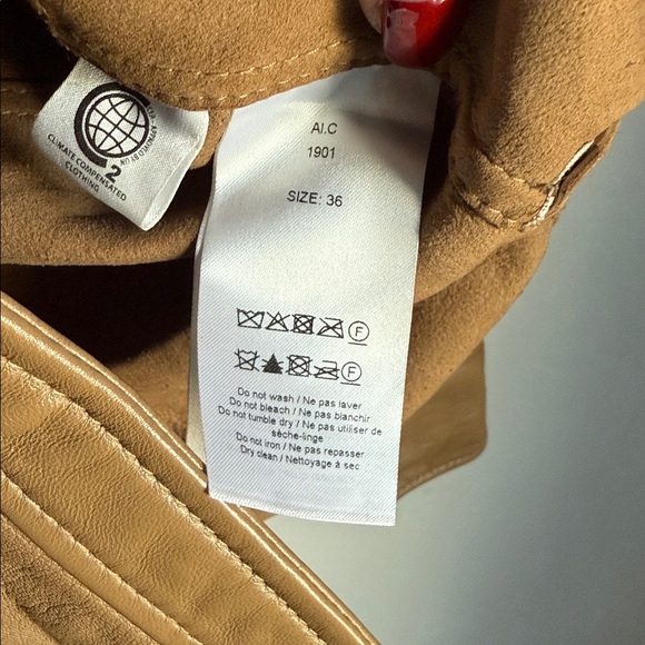 GANNI LAMB LEATHER BUTTON DOWN CARAMEL 4 - Picture 6 of 11